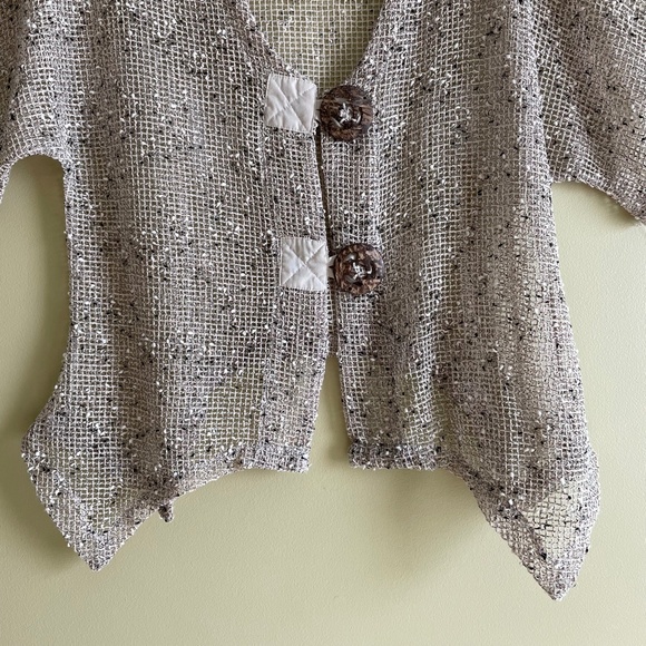 Keren Crochet Women’s Open Knit Cardigan Large Fairy Grunge Lagenlook Artsy - Picture 5 of 14